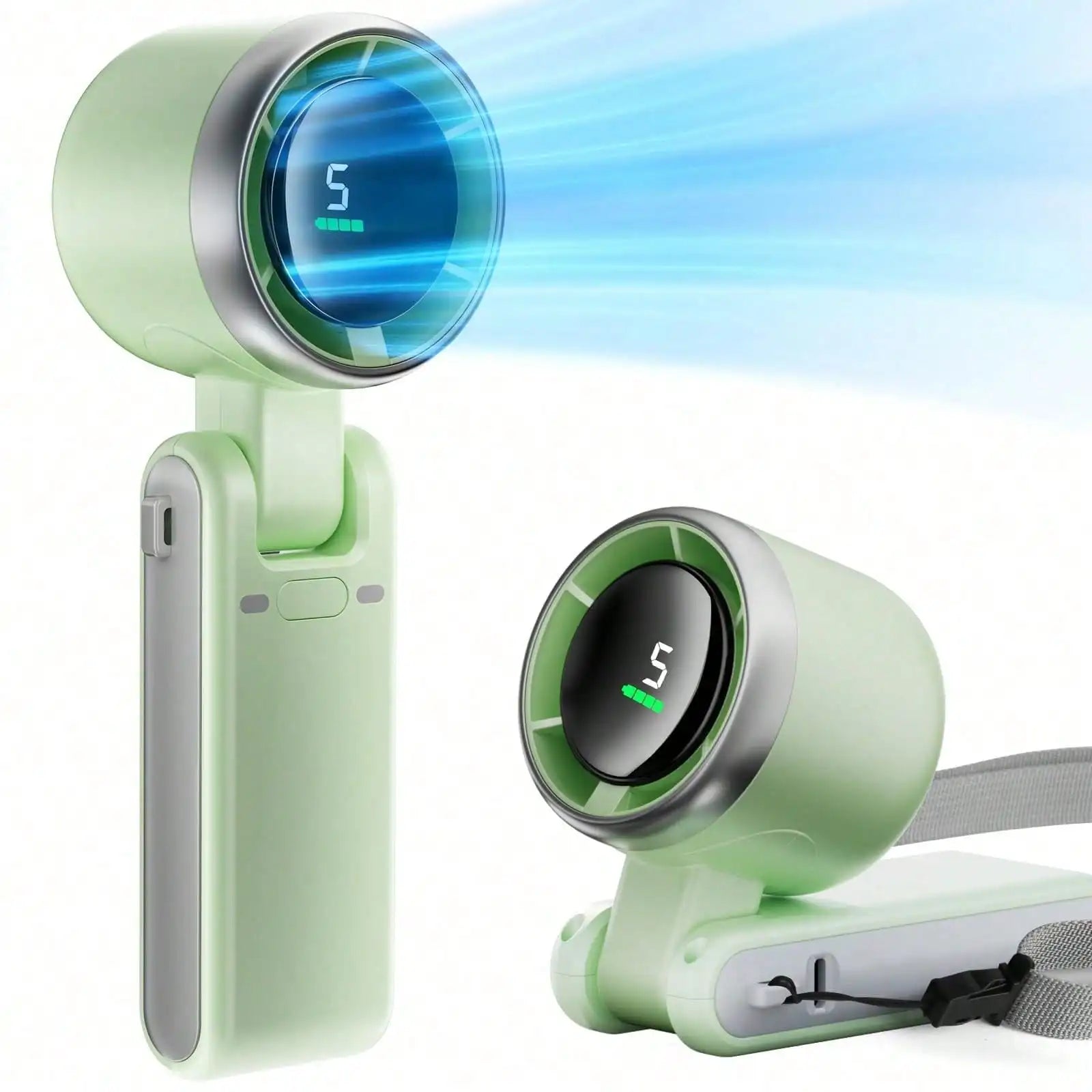Mini ventilateur de poche USB rechargeable avec support pour téléphone - Ventilateur de bureau, compact et simple pour extérieur