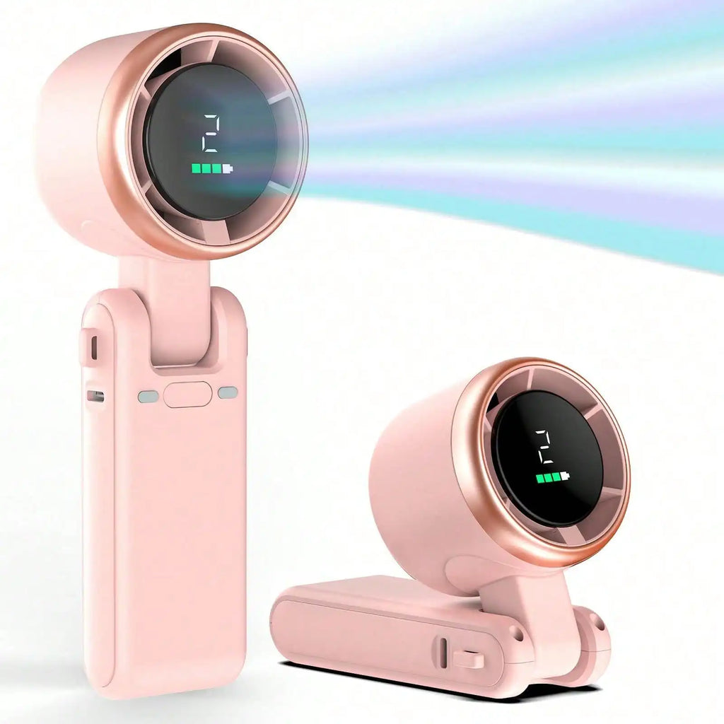 Mini ventilateur de poche USB rechargeable avec support pour téléphone - Ventilateur de bureau, compact et simple pour extérieur