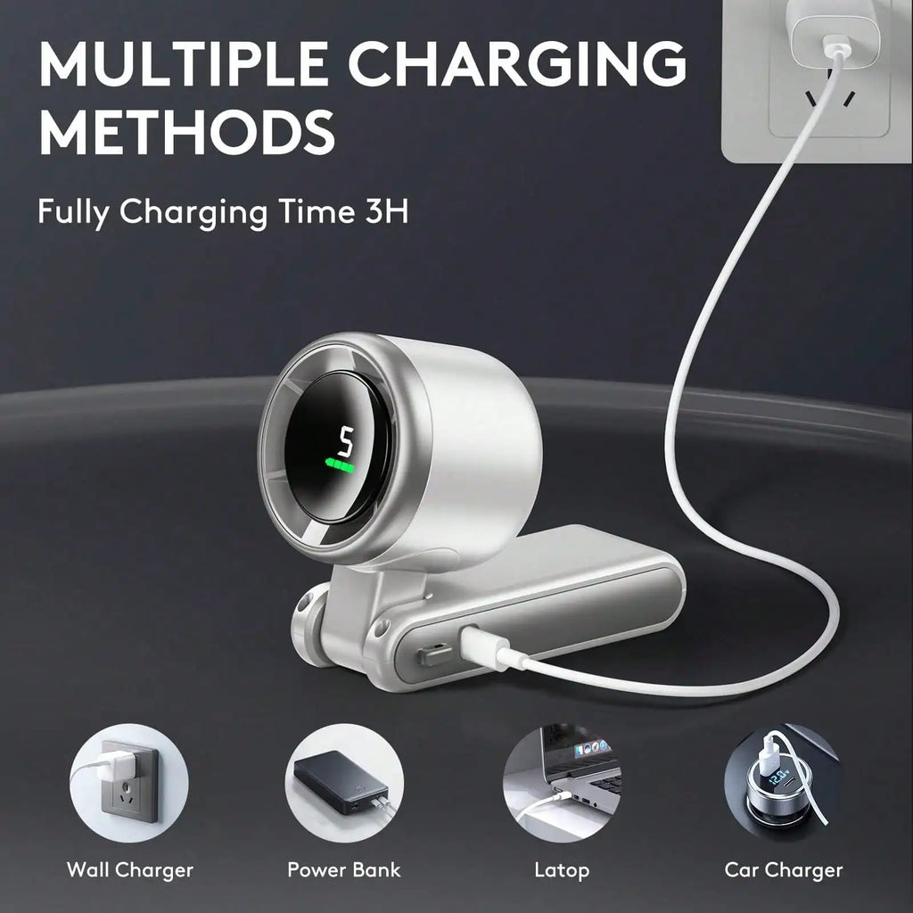 Mini ventilateur de poche USB rechargeable avec support pour téléphone - Ventilateur de bureau, compact et simple pour extérieur