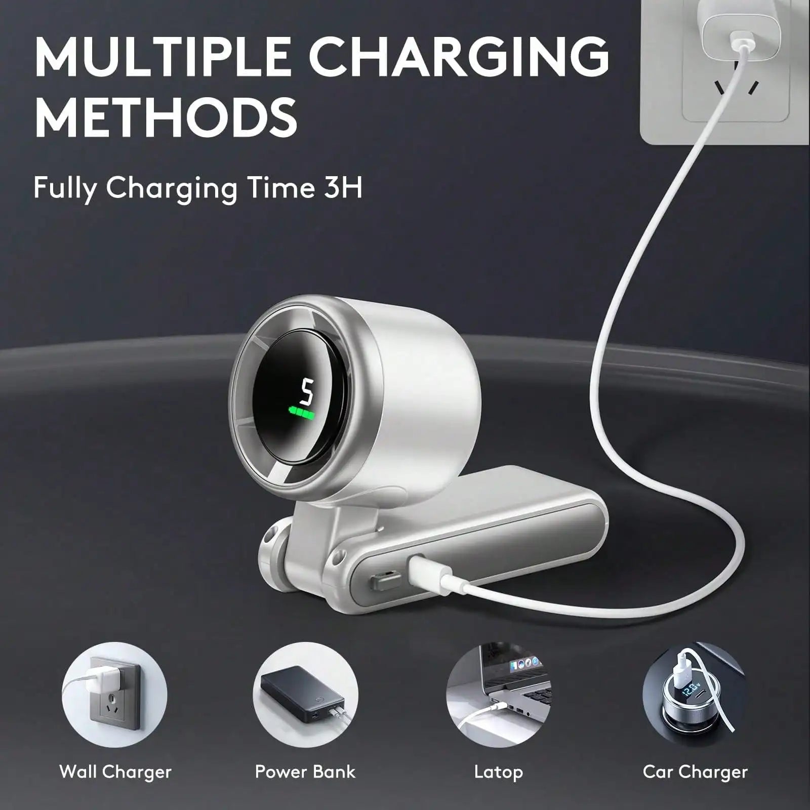 Mini ventilateur de poche USB rechargeable avec support pour téléphone - Ventilateur de bureau, compact et simple pour extérieur