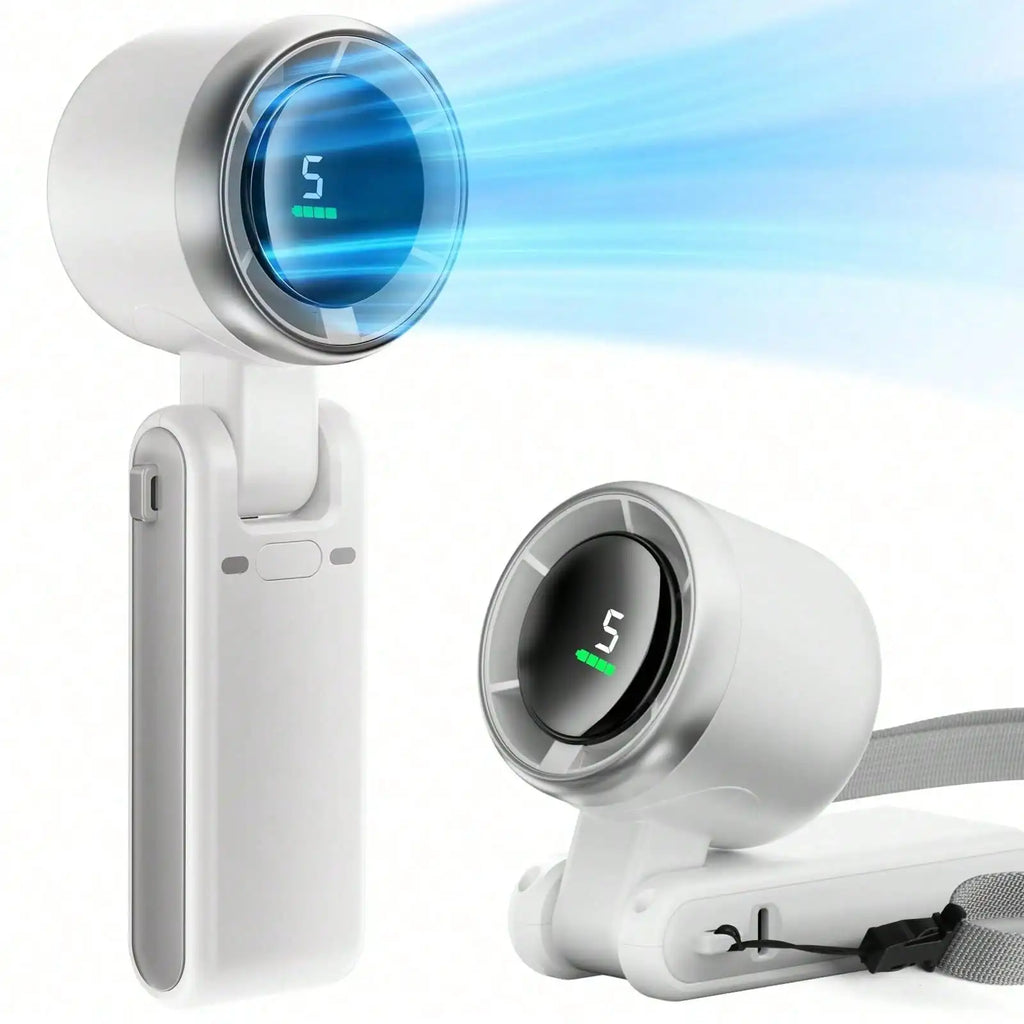 Mini ventilateur de poche USB rechargeable avec support pour téléphone - Ventilateur de bureau, compact et simple pour extérieur