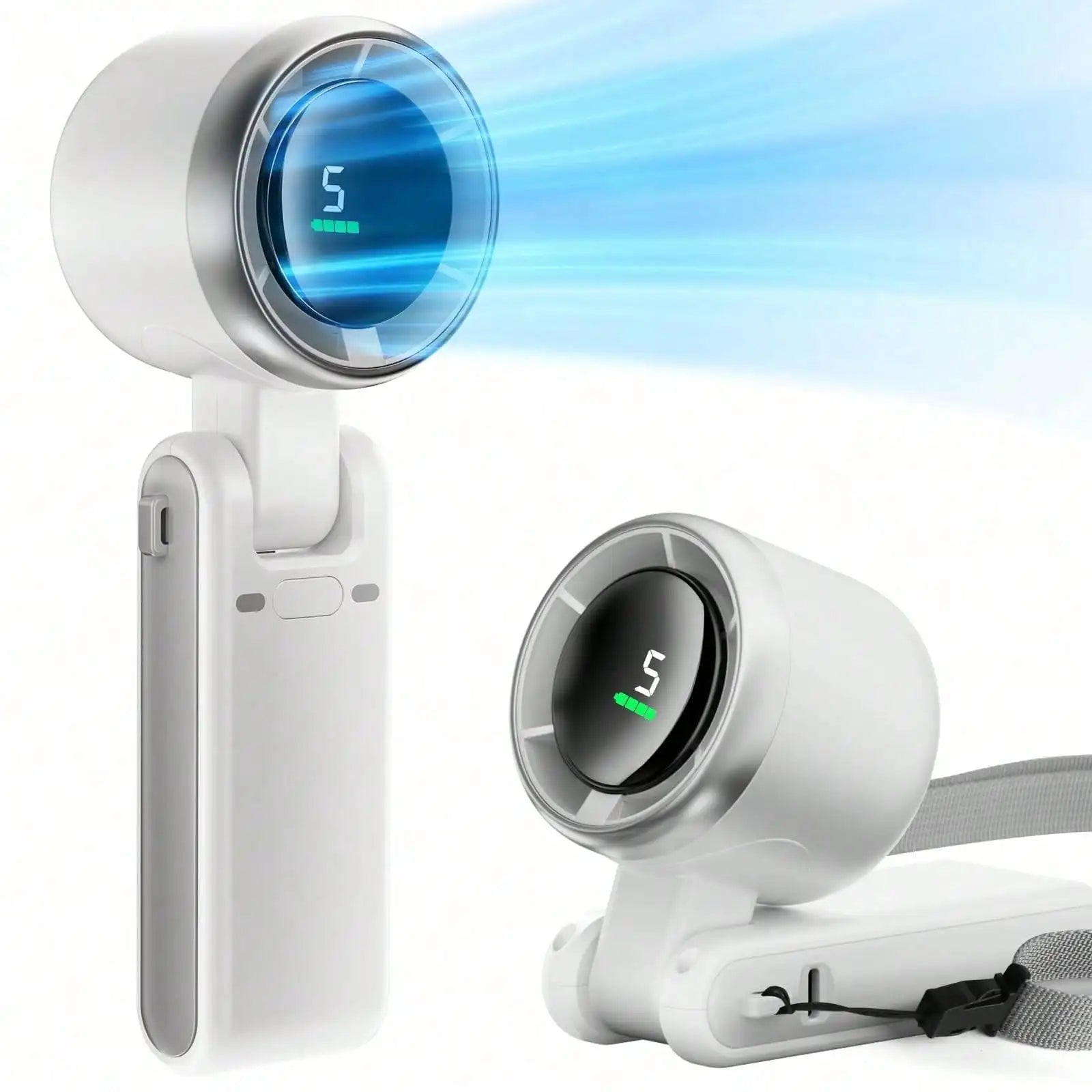Mini ventilateur de poche USB rechargeable avec support pour téléphone - Ventilateur de bureau, compact et simple pour extérieur